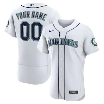 mens nike white seattle mariners home authentic custom jers